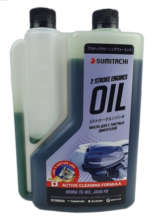 Масло SUMITACHI 2-STROKE ENGINES OIL TC-W3 1L с дозатором