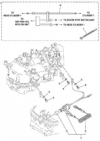 Кнопка остановки двигателя YAMAHA 6 л/с, F6C (2011)