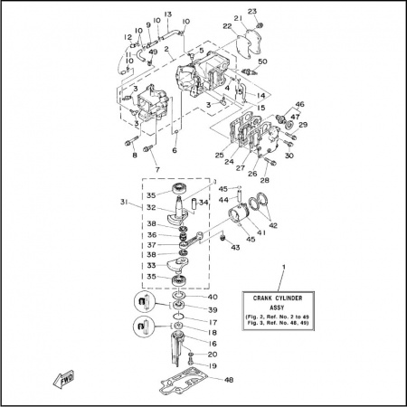 Цилиндр и картер SEA-PRO T 4 - T 5 (Manual)