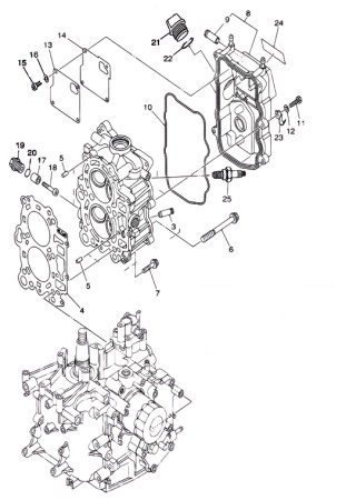 Двигатель и головка блока для SEA-PRO F15 / F20