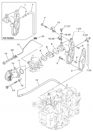 Детали впуска YAMAHA F9.9F (2012)
